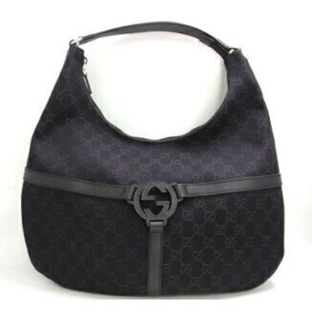 Gucci Hobo Shoulder bag canvas leather Black